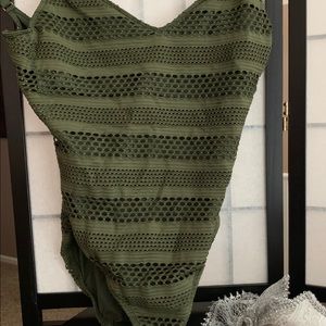 Green crochet swimsuit